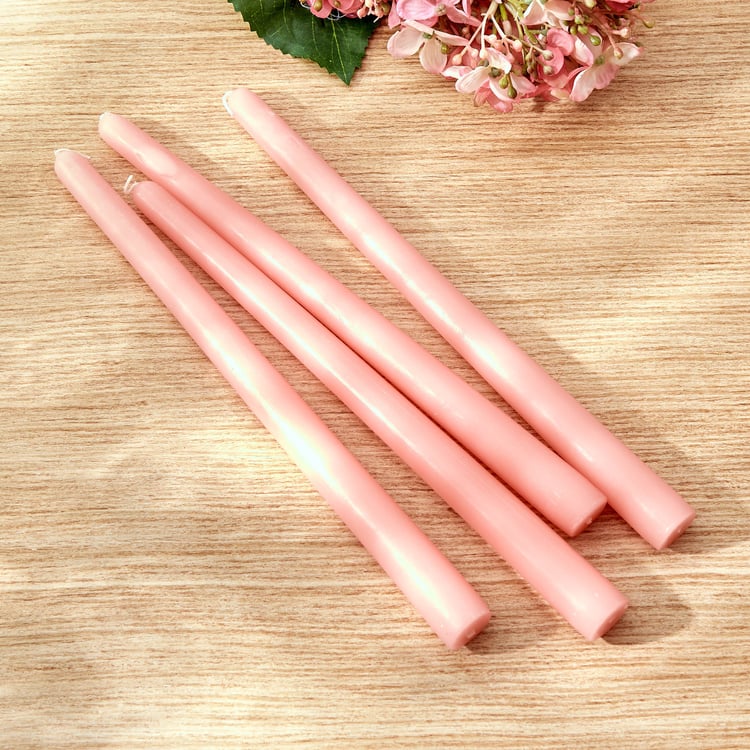 Colour Refresh Set of 4 Rose Scented Taper Candles