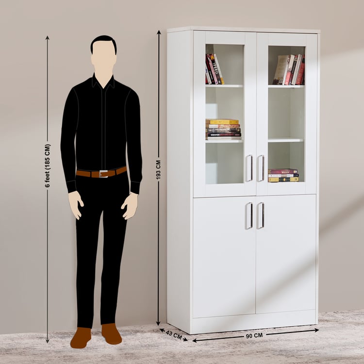 Quadro 2-Door Book Cabinet - White