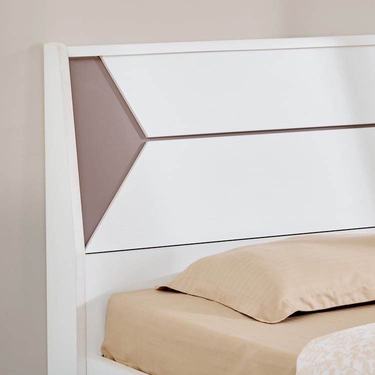 Quadro Edge Queen Bed with Box Storage - White
