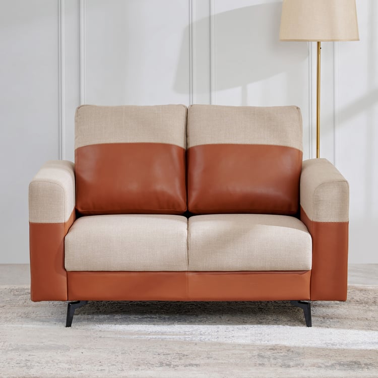Andes Fabric 2-Seater Sofa - Brown and Beige