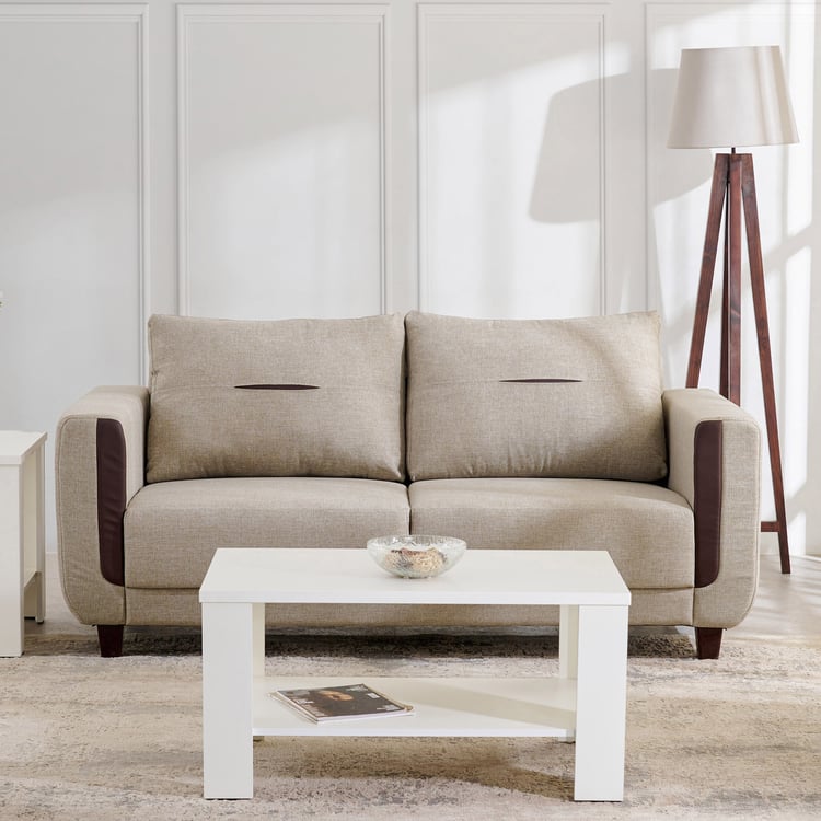 Berry Fabric 3-Seater Sofa - Beige